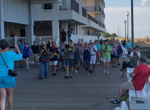 "Piping Out" Boardwalk Parade