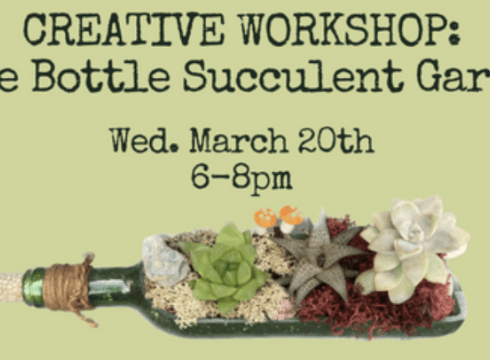 Wine Bottle Succulent Garden
